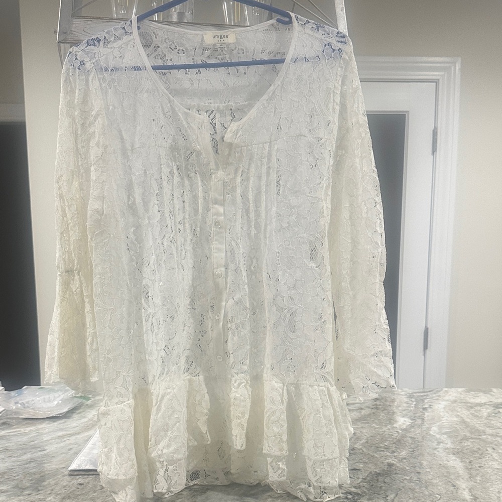 Umgee Lace Blouse - Cream Med